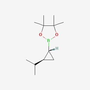 molecular formula C12H23BO2 B2611883 4,4,5,5-四甲基-2-[(1R,2R)-2-丙-2-基环丙基]-1,3,2-二氧杂硼环丁烷 CAS No. 2375816-13-8