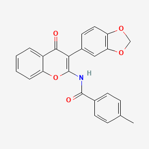 N-[3-(1,3-benzodioxol-5-yl)-4-oxochromen-2-yl]-4-methylbenzamide