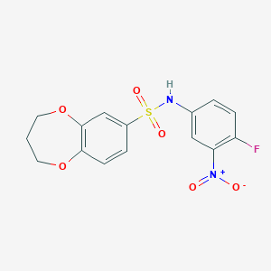 N-(4-fluoro-3-nitrophenyl)-3,4-dihydro-2H-1,5-benzodioxepine-7-sulfonamide
