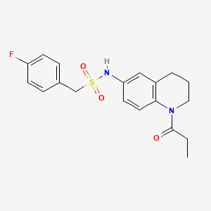 molecular formula C19H21FN2O3S B2611892 1-(4-fluorophenyl)-N-(1-propionyl-1,2,3,4-tetrahydroquinolin-6-yl)methanesulfonamide CAS No. 946381-62-0