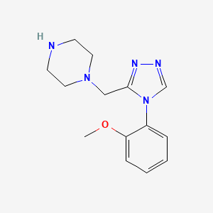 molecular formula C14H19N5O B2611895 1-{[4-(2-methoxyphenyl)-4H-1,2,4-triazol-3-yl]methyl}piperazine CAS No. 1544881-13-1