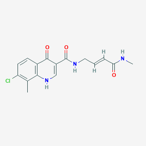 (2E)-4-[(7-chloro-4-hydroxy-8-methylquinolin-3-yl)formamido]-N-methylbut-2-enamide