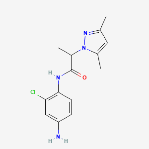 molecular formula C14H17ClN4O B2611936 N-(4-amino-2-chlorophenyl)-2-(3,5-dimethyl-1H-pyrazol-1-yl)propanamide CAS No. 1052561-17-7
