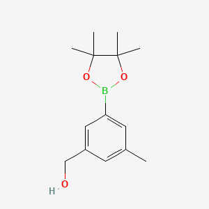molecular formula C14H21BO3 B2611938 3-(羟甲基)-5-甲基苯基硼酸吡喃醇酯 CAS No. 2377607-96-8