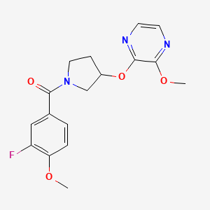 molecular formula C17H18FN3O4 B2611941 (3-Fluoro-4-methoxyphenyl)(3-((3-methoxypyrazin-2-yl)oxy)pyrrolidin-1-yl)methanone CAS No. 2034254-42-5