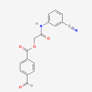 molecular formula C17H12N2O4 B2611952 [2-(3-Cyanoanilino)-2-oxoethyl] 4-formylbenzoate CAS No. 721908-57-2