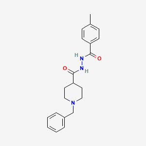 molecular formula C21H25N3O2 B2611955 N'-[(1-benzyl-4-piperidinyl)carbonyl]-4-methylbenzenecarbohydrazide CAS No. 672949-65-4