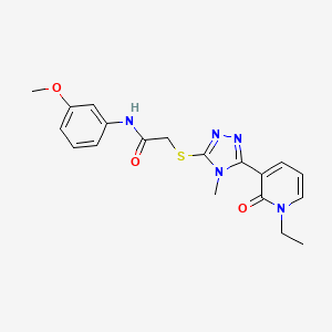 2-((5-(1-ethyl-2-oxo-1,2-dihydropyridin-3-yl)-4-methyl-4H-1,2,4-triazol-3-yl)thio)-N-(3-methoxyphenyl)acetamide