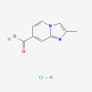molecular formula C9H9ClN2O2 B2611982 2-甲基咪唑并[1,2-a]吡啶-7-羧酸盐酸盐 CAS No. 1365964-78-8