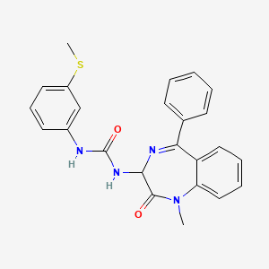 molecular formula C24H22N4O2S B2611992 3-(1-methyl-2-oxo-5-phenyl-2,3-dihydro-1H-1,4-benzodiazepin-3-yl)-1-[3-(methylsulfanyl)phenyl]urea CAS No. 1796915-46-2