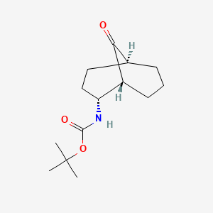 molecular formula C14H23NO3 B2611993 叔丁基 N-[(1R,2R,5S)-9-氧代-2-双环[3.3.1]壬基]氨基甲酸酯 CAS No. 2287237-83-4