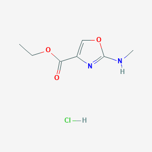 molecular formula C7H11ClN2O3 B2611995 盐酸2-(甲基氨基)-1,3-恶唑-4-羧酸乙酯 CAS No. 1909315-93-0