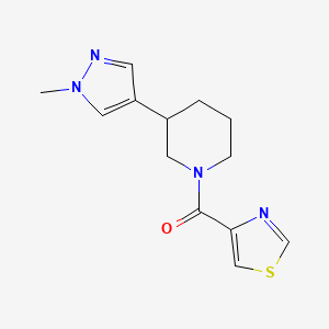 molecular formula C13H16N4OS B2612000 [3-(1-Methylpyrazol-4-yl)piperidin-1-yl]-(1,3-thiazol-4-yl)methanone CAS No. 2320889-36-7