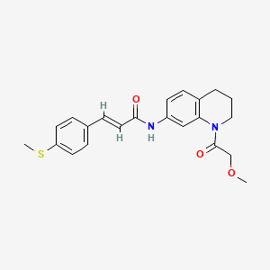 molecular formula C22H24N2O3S B2612002 (E)-N-(1-(2-methoxyacetyl)-1,2,3,4-tetrahydroquinolin-7-yl)-3-(4-(methylthio)phenyl)acrylamide CAS No. 1798402-03-5