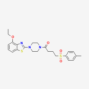 molecular formula C24H29N3O4S2 B2612012 1-(4-(4-Ethoxybenzo[d]thiazol-2-yl)piperazin-1-yl)-4-tosylbutan-1-one CAS No. 941967-60-8