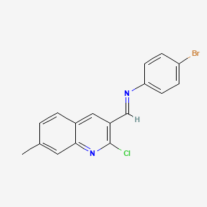 molecular formula C17H12BrClN2 B2612014 N-(4-bromophenyl)-1-(2-chloro-7-methylquinolin-3-yl)methanimine CAS No. 120873-87-2