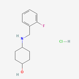 molecular formula C13H19ClFNO B2612020 (1R,4r)-4-((2-fluorobenzyl)amino)cyclohexan-1-ol hydrochloride CAS No. 2193051-76-0