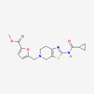 molecular formula C17H19N3O4S B2612026 5-((2-(环丙烷甲酰胺基)-6,7-二氢噻唑并[5,4-c]吡啶-5(4H)-基)甲基)呋喃-2-甲酸甲酯 CAS No. 1351595-21-5