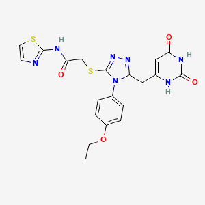 2-[[5-[(2,4-dioxo-1H-pyrimidin-6-yl)methyl]-4-(4-ethoxyphenyl)-1,2,4-triazol-3-yl]sulfanyl]-N-(1,3-thiazol-2-yl)acetamide