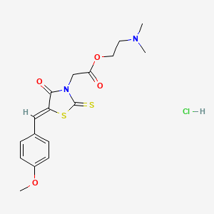 molecular formula C17H21ClN2O4S2 B2612038 (Z)-2-(dimethylamino)ethyl 2-(5-(4-methoxybenzylidene)-4-oxo-2-thioxothiazolidin-3-yl)acetate hydrochloride CAS No. 265098-79-1