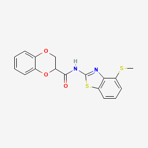 molecular formula C17H14N2O3S2 B2612041 N-(4-(methylthio)benzo[d]thiazol-2-yl)-2,3-dihydrobenzo[b][1,4]dioxine-2-carboxamide CAS No. 942002-55-3