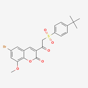 molecular formula C22H21BrO6S B2612057 6-溴-3-(2-((4-(叔丁基)苯基)磺酰基)乙酰)-8-甲氧基-2H-色烯-2-酮 CAS No. 899976-48-8