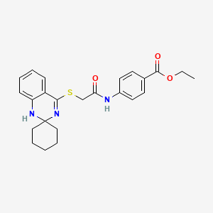 ethyl 4-(2-{1'H-spiro[cyclohexane-1,2'-quinazoline]sulfanyl}acetamido)benzoate