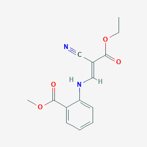 molecular formula C14H14N2O4 B2612066 (E)-methyl 2-((2-cyano-3-ethoxy-3-oxoprop-1-en-1-yl)amino)benzoate CAS No. 85516-59-2
