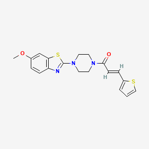 molecular formula C19H19N3O2S2 B2612073 6-甲氧基-2-{4-[(2E)-3-(2-噻吩基)丙-2-烯酰]哌嗪-1-基}-1,3-苯并噻唑 CAS No. 897469-14-6