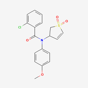 molecular formula C18H16ClNO4S B2612074 2-chloro-N-(1,1-dioxido-2,3-dihydrothiophen-3-yl)-N-(4-methoxyphenyl)benzamide CAS No. 852439-20-4