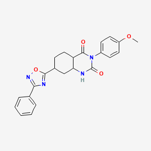 3-(4-Methoxyphenyl)-7-(3-phenyl-1,2,4-oxadiazol-5-yl)-1,2,3,4-tetrahydroquinazoline-2,4-dione