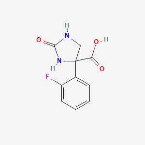 molecular formula C10H9FN2O3 B2612077 4-(2-Fluorophenyl)-2-oxoimidazolidine-4-carboxylic acid CAS No. 2248316-71-2