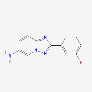 molecular formula C12H9FN4 B2612084 2-(3-氟苯基)-[1,2,4]三唑并[1,5-A]吡啶-6-胺 CAS No. 1368386-57-5