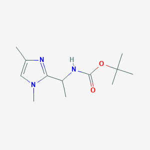 molecular formula C12H21N3O2 B2612086 [1-(1,4-Dimethyl-1H-imidazol-2-YL)-ethyl]-carbamic acid tert-butyl ester CAS No. 887344-31-2