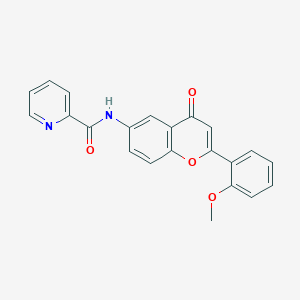 molecular formula C22H16N2O4 B2612097 N-(2-(2-甲氧基苯基)-4-氧代-4H-色满-6-基)吡啶甲酰胺 CAS No. 921784-90-9