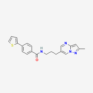 N-(3-(2-methylpyrazolo[1,5-a]pyrimidin-6-yl)propyl)-4-(thiophen-2-yl)benzamide