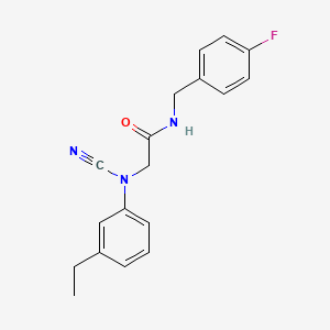 molecular formula C18H18FN3O B2612104 2-[cyano(3-ethylphenyl)amino]-N-[(4-fluorophenyl)methyl]acetamide CAS No. 1384706-36-8