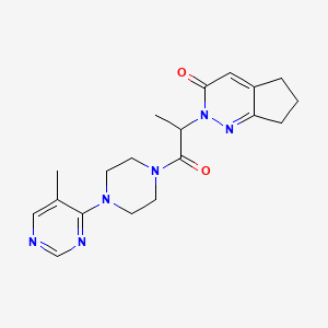 molecular formula C19H24N6O2 B2612105 2-(1-(4-(5-methylpyrimidin-4-yl)piperazin-1-yl)-1-oxopropan-2-yl)-6,7-dihydro-2H-cyclopenta[c]pyridazin-3(5H)-one CAS No. 2097888-47-4