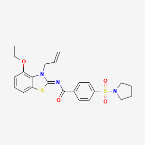 molecular formula C23H25N3O4S2 B2612117 (Z)-N-(3-烯丙基-4-乙氧基苯并[d]噻唑-2(3H)-亚甲基)-4-(吡咯烷-1-基磺酰基)苯甲酰胺 CAS No. 1321806-00-1