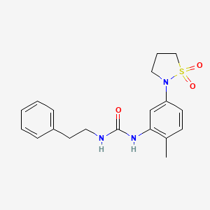 molecular formula C19H23N3O3S B2612118 1-(5-(1,1-Dioxidoisothiazolidin-2-yl)-2-methylphenyl)-3-phenethylurea CAS No. 1203241-43-3