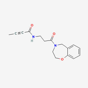 molecular formula C16H18N2O3 B2612123 N-[3-(3,5-Dihydro-2H-1,4-benzoxazepin-4-yl)-3-oxopropyl]but-2-ynamide CAS No. 2411247-71-5