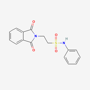 molecular formula C16H14N2O4S B2612129 2-(1,3-dioxo-1,3-dihydro-2H-isoindol-2-yl)-N-phenylethanesulfonamide CAS No. 25840-58-8
