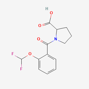 molecular formula C13H13F2NO4 B2612131 1-[2-(Difluoromethoxy)benzoyl]pyrrolidine-2-carboxylic acid CAS No. 1101842-37-8