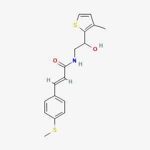 molecular formula C17H19NO2S2 B2612139 (E)-N-(2-hydroxy-2-(3-methylthiophen-2-yl)ethyl)-3-(4-(methylthio)phenyl)acrylamide CAS No. 1799258-57-3