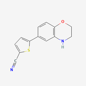 molecular formula C13H10N2OS B2612151 5-(3,4-Dihydro-2H-1,4-benzoxazin-6-yl)thiophene-2-carbonitrile CAS No. 2344680-87-9