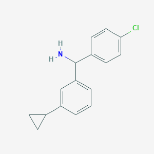 molecular formula C16H16ClN B2612152 (4-氯苯基)-(3-环丙基苯基)甲胺 CAS No. 2243508-40-7