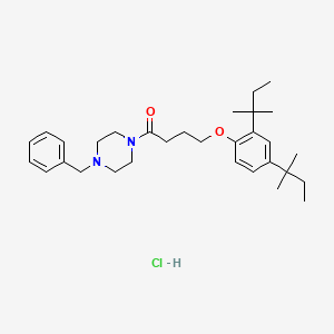 molecular formula C31H47ClN2O2 B2612154 1-(4-Benzylpiperazin-1-yl)-4-(2,4-di-tert-pentylphenoxy)butan-1-one hydrochloride CAS No. 381724-13-6