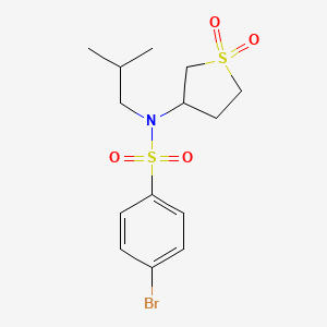 molecular formula C14H20BrNO4S2 B2612157 4-bromo-N-(1,1-dioxo-1lambda6-thiolan-3-yl)-N-(2-methylpropyl)benzene-1-sulfonamide CAS No. 874787-50-5