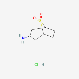 molecular formula C7H14ClNO2S B2612161 3-Amino-8lambda6-thiabicyclo[3.2.1]octane-8,8-dione hydrochloride CAS No. 2126162-54-5