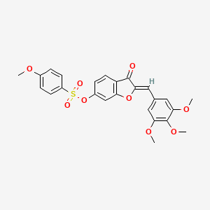 molecular formula C25H22O9S B2612168 (2Z)-3-oxo-2-(3,4,5-trimethoxybenzylidene)-2,3-dihydro-1-benzofuran-6-yl 4-methoxybenzenesulfonate CAS No. 859659-87-3